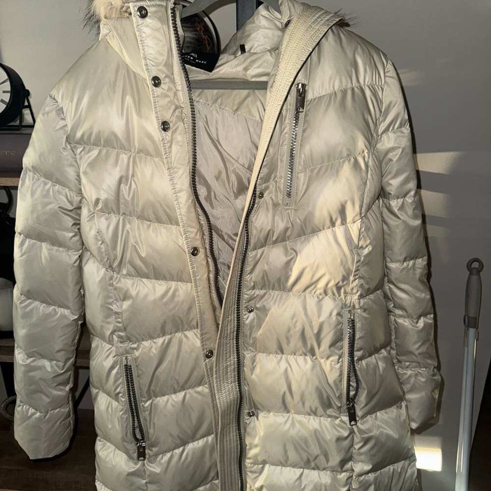 Andrew Marc Cream Puffer Jacket